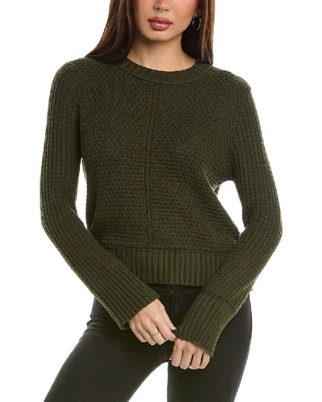 Shop and Save Hannah Rose Honeycomb Knit Cashmere-Blend Sweater