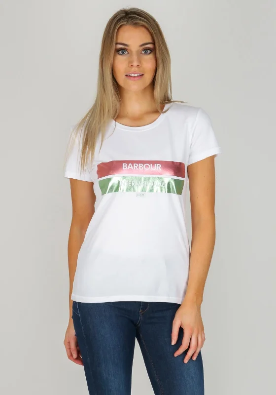 New Deals Barbour International Womens Bearings T-Shirt, White