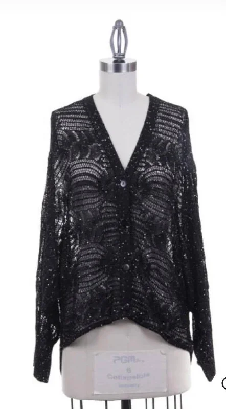 Limited Time Crochet Cardigan with Sequins